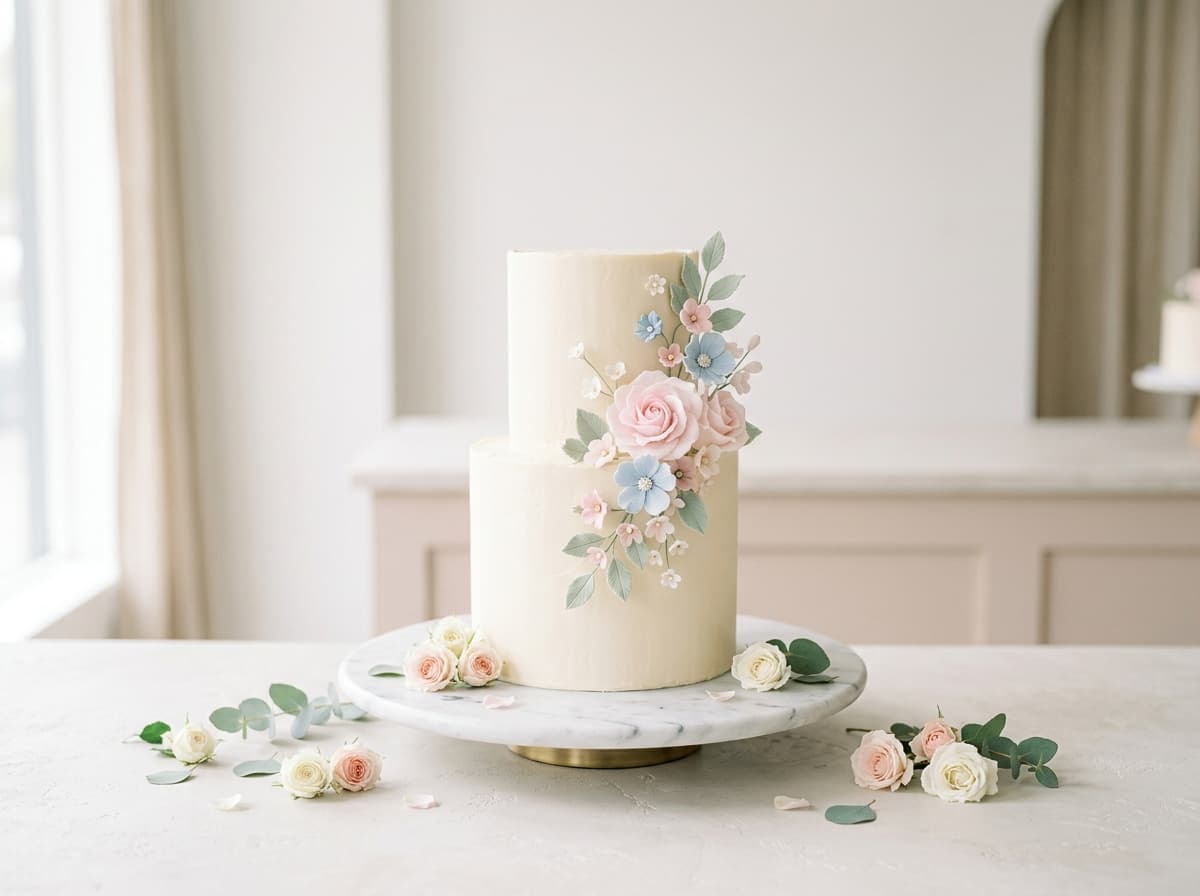 Elegant handcrafted celebration cake
